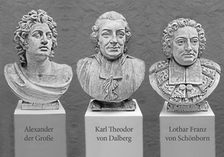 Büsten von Alexander dem Großen, Karl Theodor von Dalberg und Lothar Franz