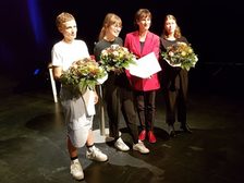 Literatur-Förderpreis 2019 von links nach rechts Manon Hopf, Emily Grunert, Marianne Grosse, Aline Wollmer